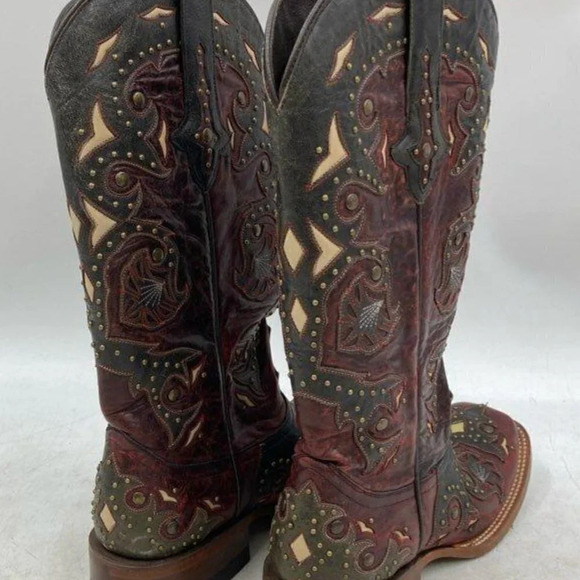 Lucchese Scarlet Studded Country Western Cowboy Boots; Women's Size 6 - Picture 6 of 13